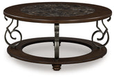 Warmstead Furniture - Ashley Furniture - Frallyn Coffee Table - Round Cocktail Table / Dark Brown - T623-8